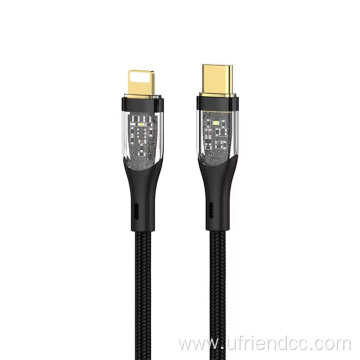 Nylon Fast charging transparent data cable
